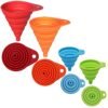 KongNai 4-Pack Silicone Collapsible Kitchen Funnels