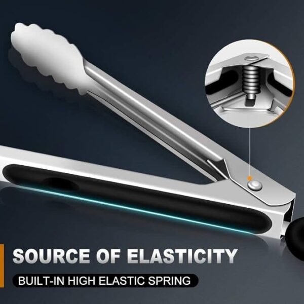 3-Piece Stainless Steel Kitchen Tongs – Heat Resistant