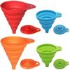 KongNai 4-Pack Silicone Collapsible Kitchen Funnels