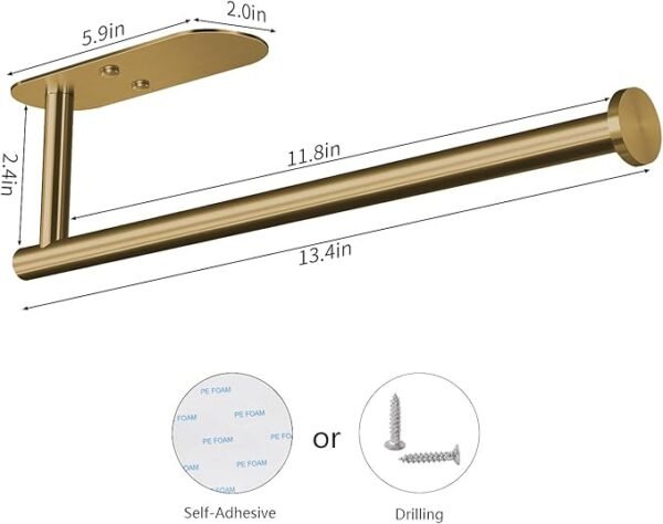 VAEHOLD Under Cabinet Paper Towel Holder – Gold Stainless Steel