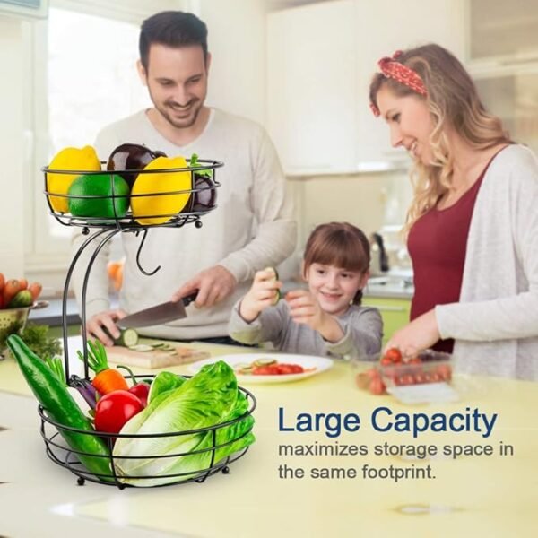61LK64GW1qL._AC_SX679_ Auledio 2-Tier Countertop Fruit & Vegetable Basket with Banana Hanger