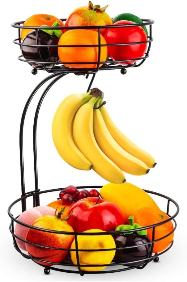 61Q4jcrf1QL._AC_SX679_ Auledio 2-Tier Countertop Fruit & Vegetable Basket with Banana Hanger