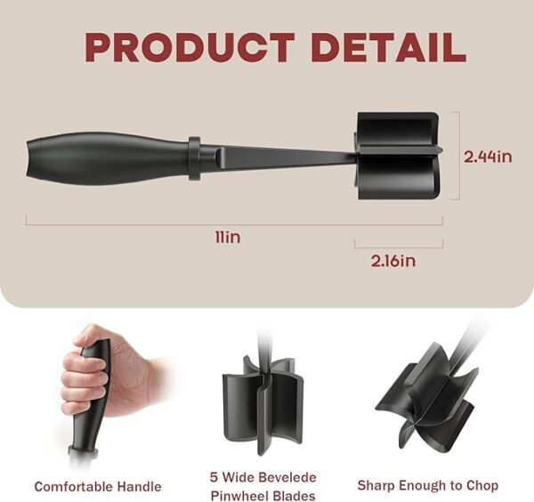 Meat Chopper & Hamburger Grinder – Black Nylon Masher