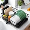 7103oavAa3L._AC_SX679_ Kitsure Stainless Steel Dish Drying Rack with Cutlery Holder – Black