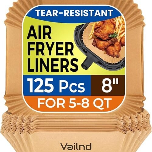 710lcyAkSSL._AC_SX679_ - Copy Air Fryer Paper Liners 8 Inch – 125 Pcs Disposable Parchment