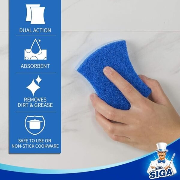 MR.SIGA Non-Scratch Dishwashing Sponges – 12 Pack