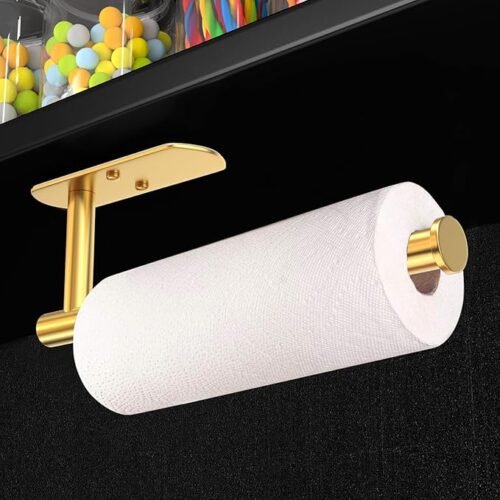 71DjK5OoetL._AC_SX679_ VAEHOLD Under Cabinet Paper Towel Holder – Gold Stainless Steel