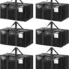 Extra Heavy Duty Large Moving Bags with Zipper & Handles – 6 Pack
