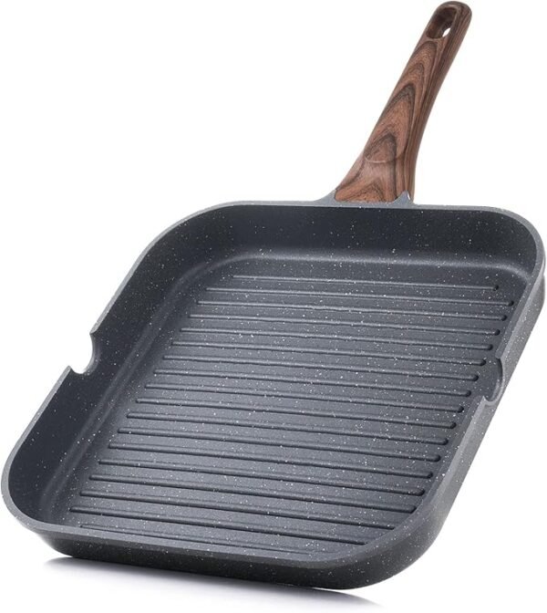 SENSARTE Nonstick Grill Pan 9.5 Inch – Square Griddle Skillet