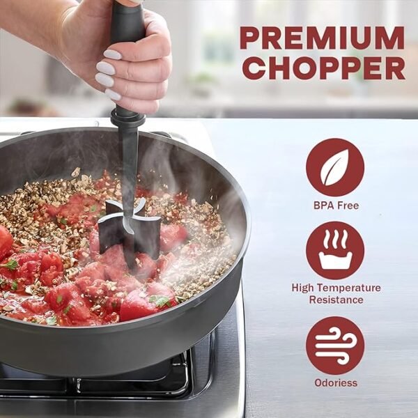 Meat Chopper & Hamburger Grinder – Black Nylon Masher