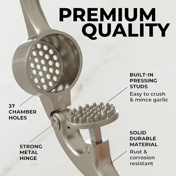 Premium Stainless Steel Garlic Press Set