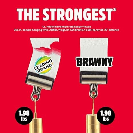 71haBPv4d7L._AC_SX466_ Brawny 3-Ply Tear-A-Square Paper Towels, 8 Triple Rolls