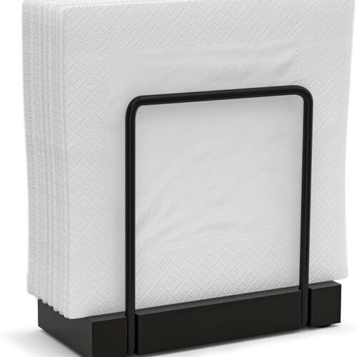 71uKK0sIhrL._AC_SX679_ Wican Bamboo Napkin Holder for Table – Black Standing Dispenser