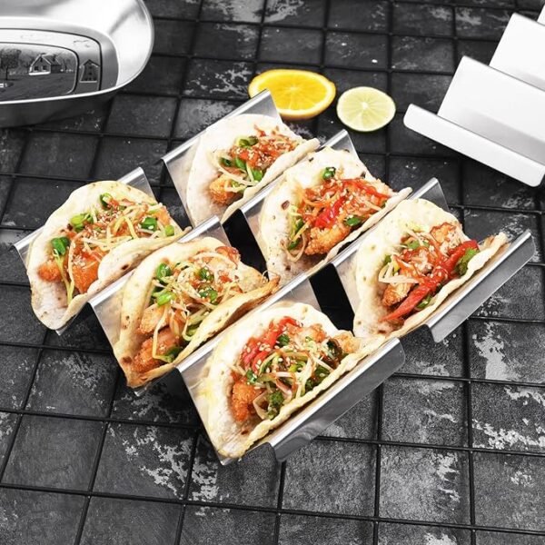 Stainless Steel Taco Holders Rack – 4 Pack Taco Stand