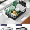 81AT4ay8FEL._AC_SX679_ Kitsure Stainless Steel Dish Drying Rack with Cutlery Holder – Black