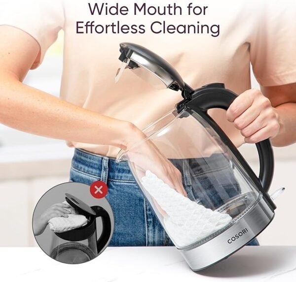 Cosori Electric Glass Kettle 1.8Qt – Plastic-Free, Fast Boil
