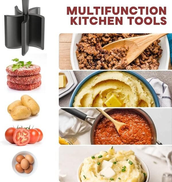 Meat Chopper & Hamburger Grinder – Black Nylon Masher