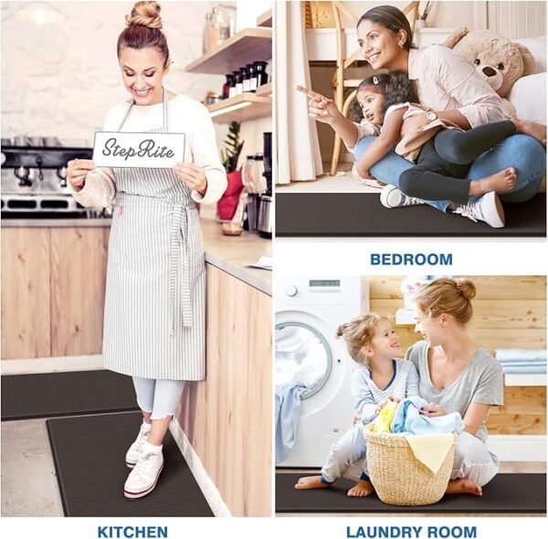 StepRite 2-Pack Anti-Fatigue Kitchen Mats – Cushioned & Non-Slip