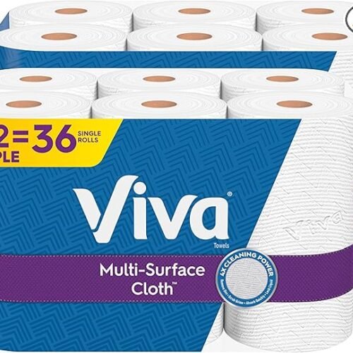 81TjSWUE7TL._AC_SX679_PIbundle-12,TopRight,0,0_SH20_ Viva Multi-Surface Cloth Paper Towels, 12 Triple Rolls