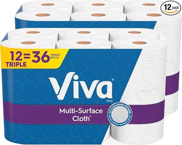 Viva Multi-Surface Cloth Paper Towels, 12 Triple Rolls