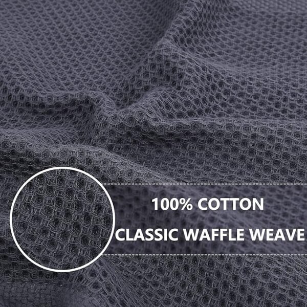 Homaxy 6-Pack Cotton Waffle Weave Dish Cloths – Dark Grey