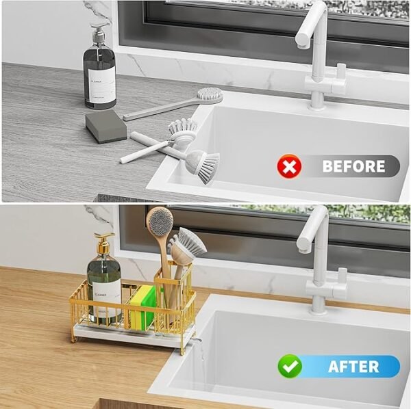 Cisily Stainless Steel Kitchen Sink Sponge Holder Organizer