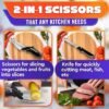 2 in 1 Kitchen Scissors with Cutting Board – Stainless Steel
