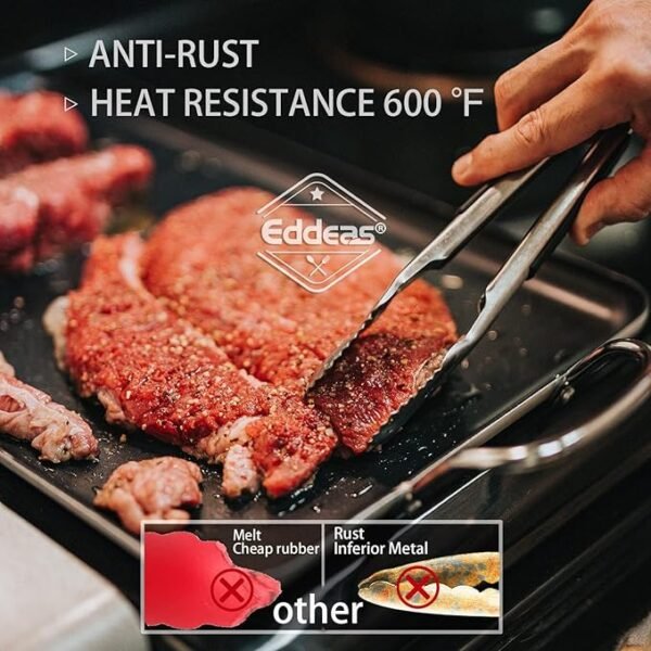 3-Piece Stainless Steel Kitchen Tongs – Heat Resistant